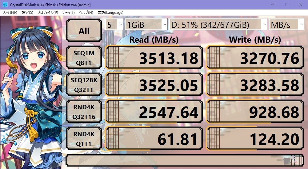 WD_BLACK SN770 NVMe SSD 速度 PCIe 3.0 Gen3測定