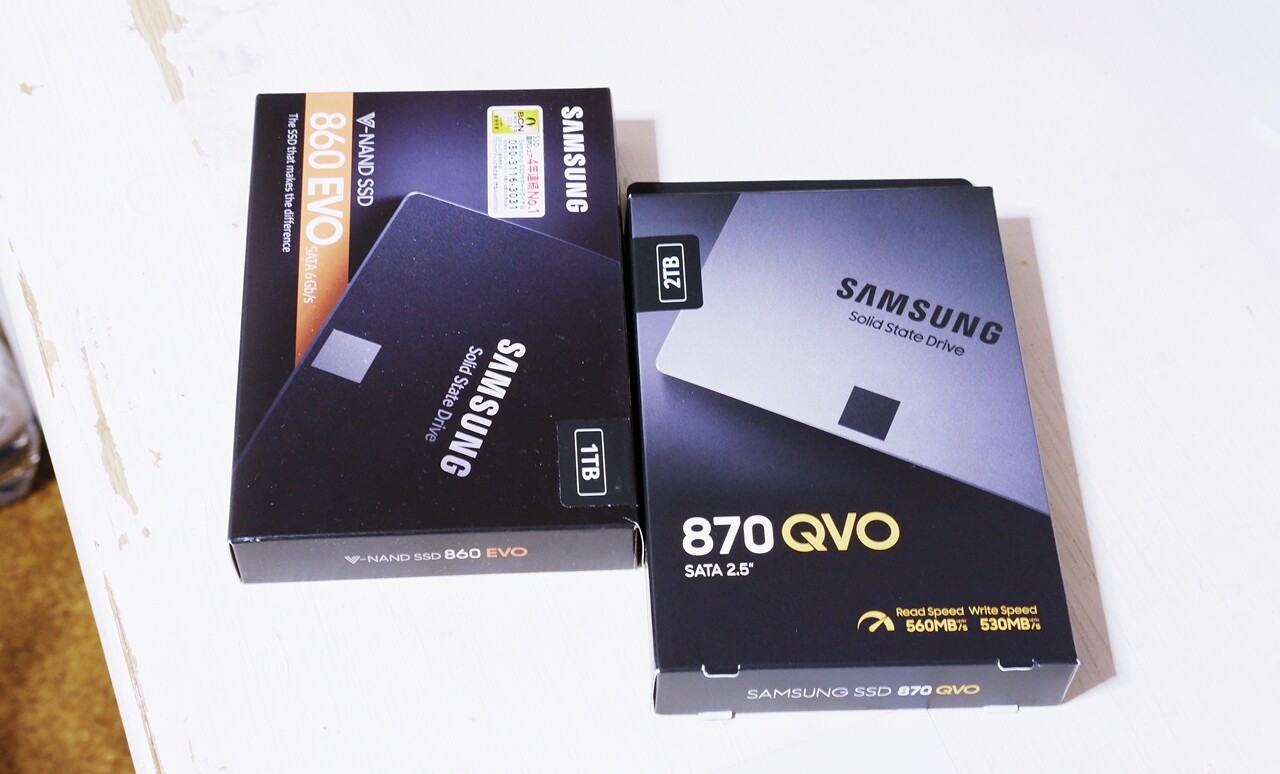 Samsung 870QVO 860EVO パッケージ