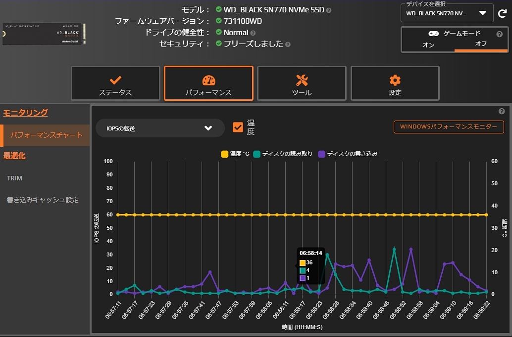 WD_BLACK SN770 NVMe SSD 温度 発熱