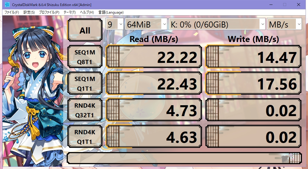 Transcend SDHCカード TS16GSDHC10 16GB CrystalDiskMark